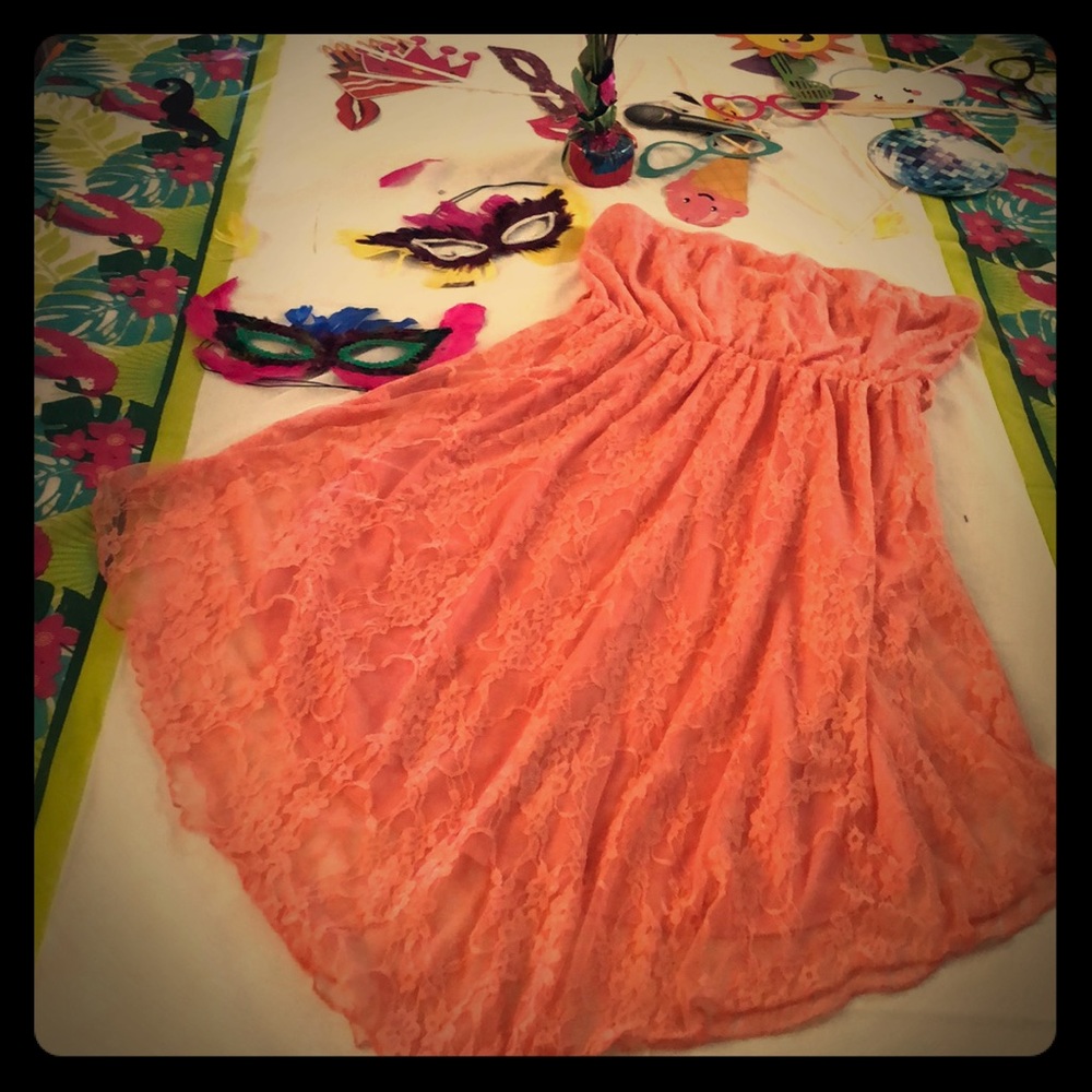 Urban Rose Strapless Lace Dress